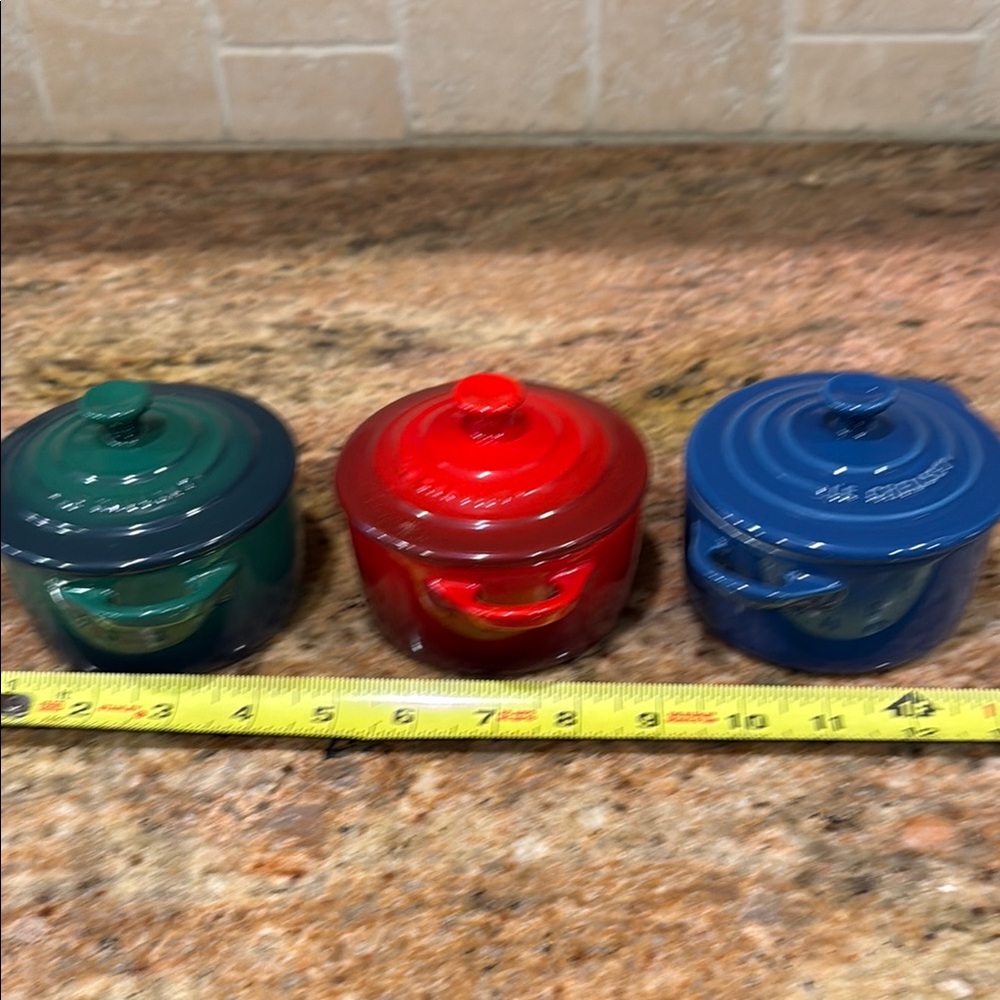 Le Creuset Mini Cocotte Set - Red, Green, Blue